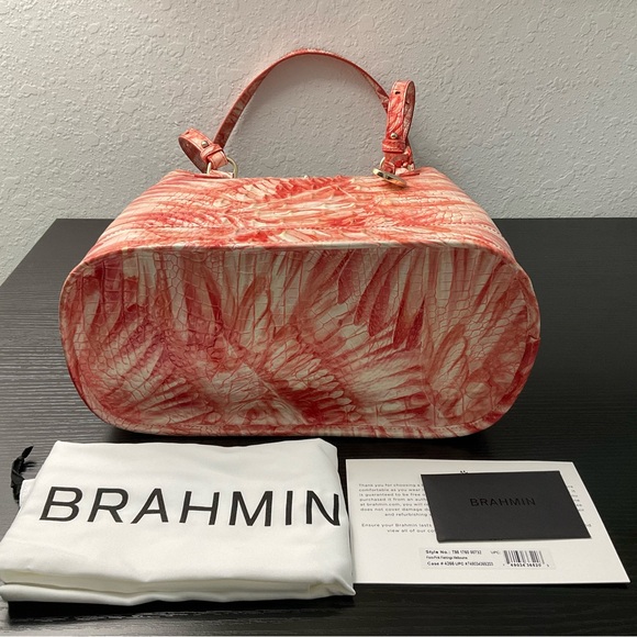 SOLD ON 11-24-25 Brahmin Fiora Tote PINK FLAMINGO MELBOURNE - Picture 6 of 10